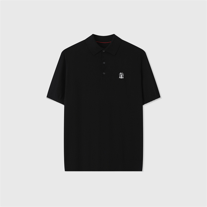 brunello cucinelli tennis embroidered polo shirt